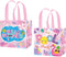 C L cooper life 12pcs Summer Pool Party Gift Treat Bags with Handles Pink Hello Summer Theme Non-Woven Bags for Girls Beach Pool Birthday Party Ha...
