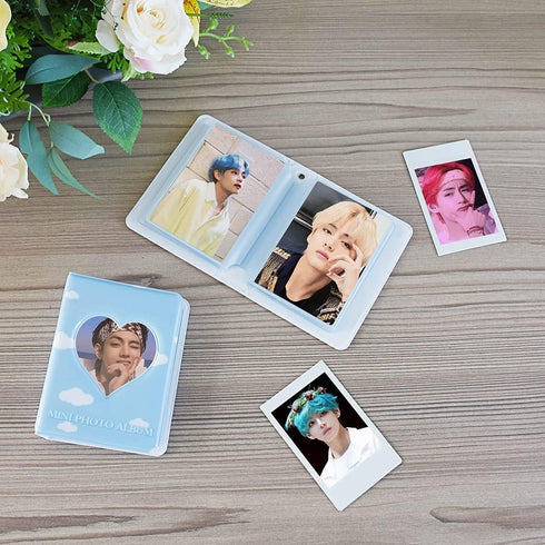 3 Inch Mini Photo Album for Fujifilm Instax Camera, Kpop Photocard Binder, Love Heart Hollow Photocard Holder Book, Business Card Book Holder, Pho...