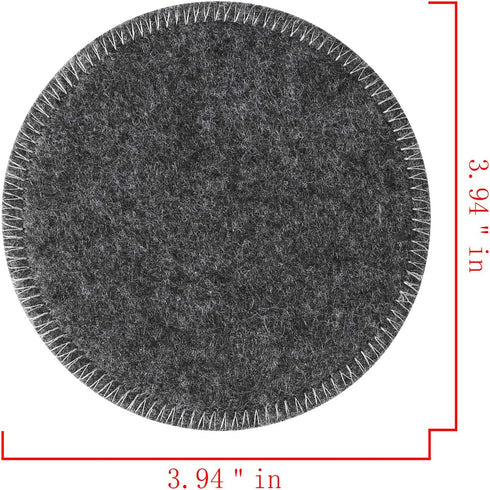 Drink Coasters Set of 6 with Holder - Dark Gray Round Water Absorption Felt Mat, Prevent Furniture from Dirty and Scratched, Suitable for Kinds of...