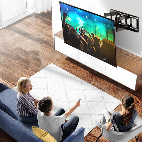 Full Motion TV Mount with Height Adjustment, TV Wall Mount Most 26-65 Inch Flat and Curved TV, Wall Mount TV Bracket Swivel Tilt Extension Levelin...