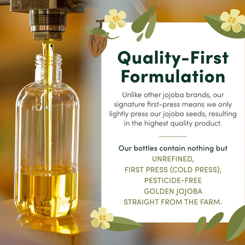 HobaCare Jojoba Baby Oil with Pump Dispenser – 100% Pure Natural Unrefined Unscented Cold-Pressed Jojoba Oil for Baby Hair, Infant Skin, Cradle Ca...