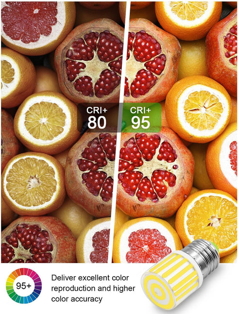 Refrigerator Light Bulb,E26 6W 60W Equivalent Fridge Light Bulb, 95+ CRI LED Light Bulb Daylight White 5000K 600 Lumen Energy Saving Refrigerator ...