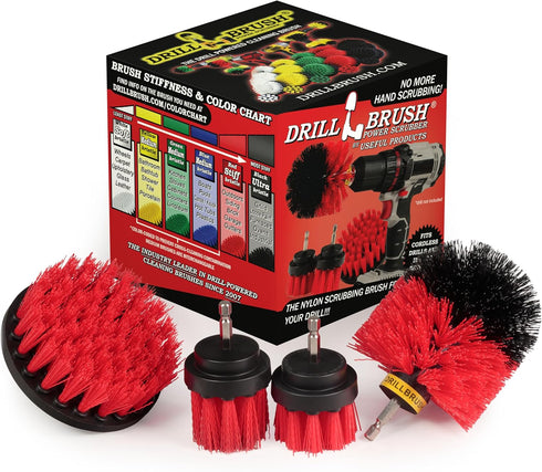 Drill Brush - Outdoor - Cleaning Supplies - Garden - Fountain - Patio - Fire Pit - Scrub Brush - Concrete - Marble - Grout Cleaner - Bird Bath - G...
