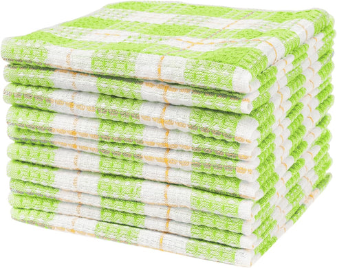 uxcell Kitchen Dish Cloths for Washing Cleaning 14" x 16" Absorbent Dish Rags Drying Dish Towels 10 Pack Green...