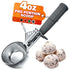 4 oz Ice Cream Scoop with Trigger Release #8 – Stainless Steel Versatile Tool for Baking, Cookies and Desserts Spoons, Easy-to-Clean, Dishwasher-S...
