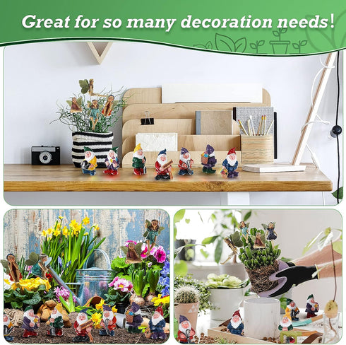 Queekay 13 Pieces Fairies Gnome Decoration Miniature Fairy Gnome Accessories Fairy Gnome Figurine Decor for Garden Yard Outdoor Home Decoration...