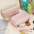 2PCS Patch Makeup Bag Preppy Cosmetic Bag Set Toiletry Storage Purse Skincare Pouch Waterproof PU Leather Travel Makeup Organizer for Women...
