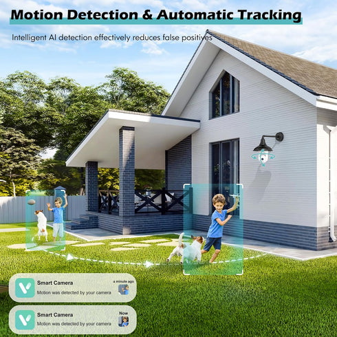 2K Bulb Security Cameras Wireless Outdoor Indoor, 2.4GHz WiFi Cameras for Home Security with Spotlight, Color Night Vision, Motion Detection, 2-Wa...