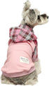 Fitwarm 100% Cotton Girl Plaid Dog Clothes Lightweight Puppy Hoodie Pet Sweatshirt Doggie Hooded Outfits Cat Apparel Pink XX-Large...