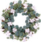 Idyllic Eucalyptus and Cotton Wreath, 14 Inches Artificial Wreath on a Natural Twig Base for Farmhouse, Garden, Wedding, Decor...