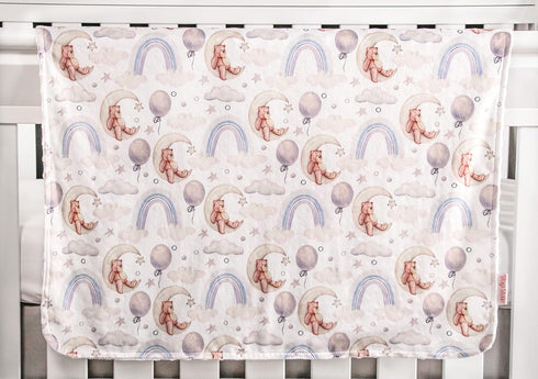 Top Tots Deluxe Minky Baby Blanket - Moon Bears, 40 x 29 Inch White...