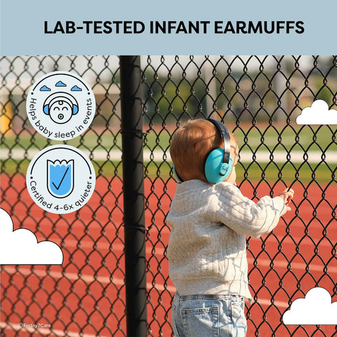Baby Headphones for Noise Protection - 1 Count Blue Over-Ear - Adjustable Headband & Padded Earcups - Infant Noise Blocking Earmuffs & Toddler Ear...