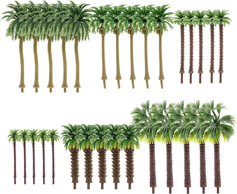 30Pcs Palm Model Trees 1.97-3.54 inch (5-9cm) Green Palm Train Model Trees Diorama Scenery for Miniature Landscape Model Train Railways Building D...