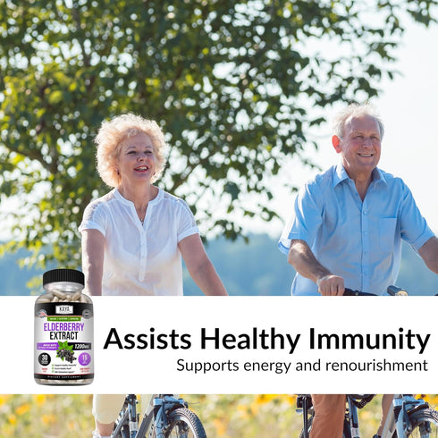 Kaya Naturals Elderberry Immune Support | Elderberry Extract, Rich Antioxidant Premium Elderberry Vitamins, 1200mg Immune System Booster Sambucus ...