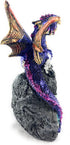 Ain’t It Nice Dragon Statue Rock Faux Geode Cavern Sparkling Medieval Collectible Fantasy Dragon Figurine Décor, Blue 3(L) X 1.5(W) X 4(H) inches...