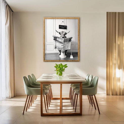 Posterizer 1 pcs-Funny Highland Cow Wall Art in Bathtub-Comedy Art-Art for Animal Lovers- Bathroom, restroom Decor- unframed wall art...