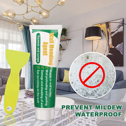 3 Pcs Wall Mending Agent Wall Repair Cream,Safe Mend Wall Repair Kit, Drywall Repair Kit with 3 Scraper,Quick Easy Solution to Fill The Holes and ...