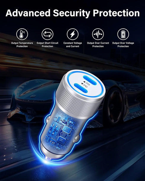 Fast Charging for iPhone 15 Car Charger 40W, iWatch Charger Cable 3FT+ USB C to C Cable 3FT Compatible for iPhone 15/15 Plus/15 Pro/15 Pro Max, iP...