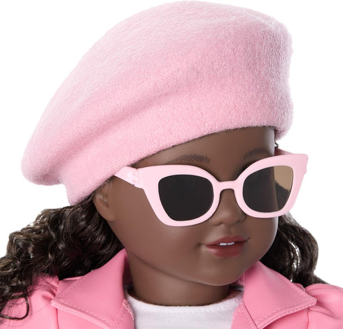 American Girl Truly Me 18-inch Doll Pink Chic Accessories with Purse, Beret, Sunglasses, and Heart Ring, for Ages 6+...