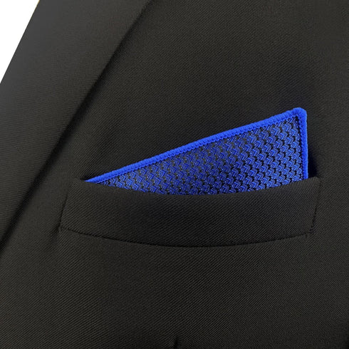S&W SHLAX&WING Pocket Squares for Men Royal Blue Solid Color for Mens Suits...
