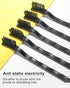 3 x 0.5cm Three Row Plastic Handle Anti Static Brushes Black 5 Pcs...