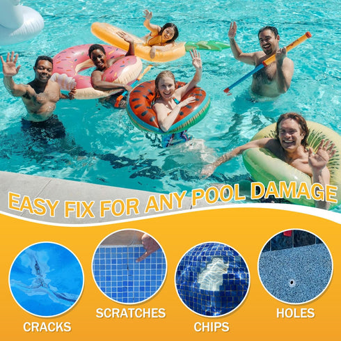 Pool Putty, 2 in 1 Pool Putty for Leaks Underwater or above, Easy DIY Pool Epoxy Putty with Strong Bond, for Fixing Pool & Spa Cracks,Works on Con...