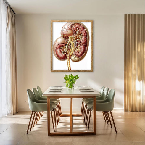 Posterizer 1 pcs-anatomical illustration of the human kidney 3-Teachers & Classrooms-Abstract & Modern Art-School and classroom art- unframed wall...