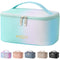 KITENROM Makeup Bag Preppy Cosmetic Bag Small for Women Toiletry Bags Pouch Organizer Rainbow Gradient Green...