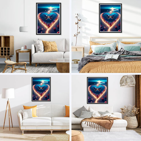 NAIMOER Heart Beach Diamond Art Kits for Adults, 5D Butterfly Diamond Art Kits for Adults, DIY Full Drill Fantasy Beach Diamond Art Embroidery Dia...