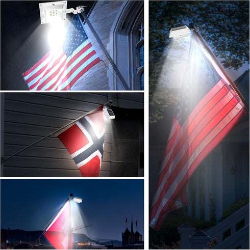 Solar Flag Pole Light, Bright White 6000k Flagpole Light Upgrade Solar Powered for 5ft 6ft Flag Pole,Waterproof Outdoor Dusk to Dawn Led Solar Lig...