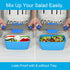 Caperci Salad Lunch Container with 68 oz Salad Bowl - Large Adult Bento Lunch Box, 5-Compartment Bento-Style Tray for Toppings, 2pcs 3-oz Sauce Cu...