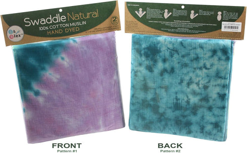j & alex Tie-Dye 100% Cotton Muslin Swaddle Blankets - Brave Heart, 2 Count - Hand-Dyed Baby Swaddles for Newborn Girls, Boys, Receiving Blankets ...