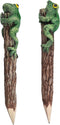 Frog Pencil Wooden Hand Carved Animal Cute Amphibians Creative Stationery Rustic Wood Pencils School and Office Supplies Unique Handmade Fun Penci...