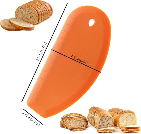 2PCS Bowl Scraper, Kaloo Silicone Food Scraper for Bread, Bench, Dough, Sourdough, Baking Dishwasher Safe (6.9"*3.14", Grey+Orange)...