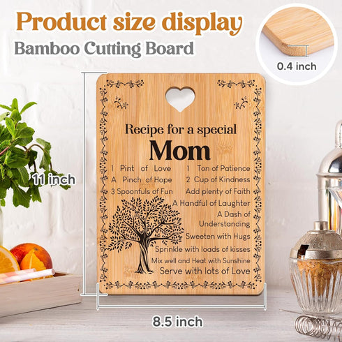 Gifts for Mom, Mom Birthday Gifts, Birthday Gifts for Mom, Best Mom Gifts from Daughter Son, Cutting Board with Warm Words 'Recipe for a Special M...