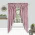GoodGram 2 Pack Country Farmhouse Plaid Gingham Check Swag Valance Curtain Panels- Assorted Colors (Burgundy)...