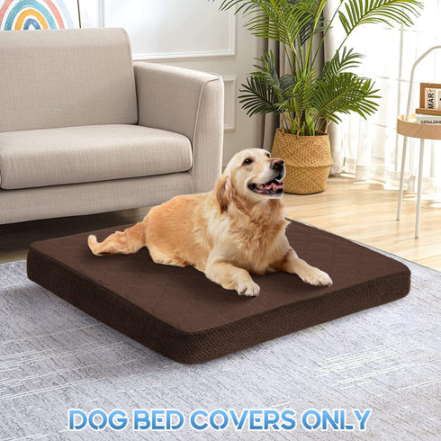 CHHKON Dog Bed Covers Replacement Washable Waterproof Pet Puppy Bed Cover for Dog, Cover Only(Brown,30x20x6 inch)...
