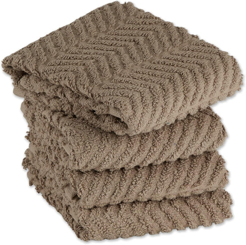 DII Luxury Barmop Collection Chevron Dishtowel Set, Aqua, 16x19, 4 Piece...