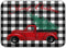 Oarenol Christmas Buffalo Truck Dish Drying Mat Black White Plaid Large 18 x 24 Inch Reversible Drying Mat for Kitchen Counter...