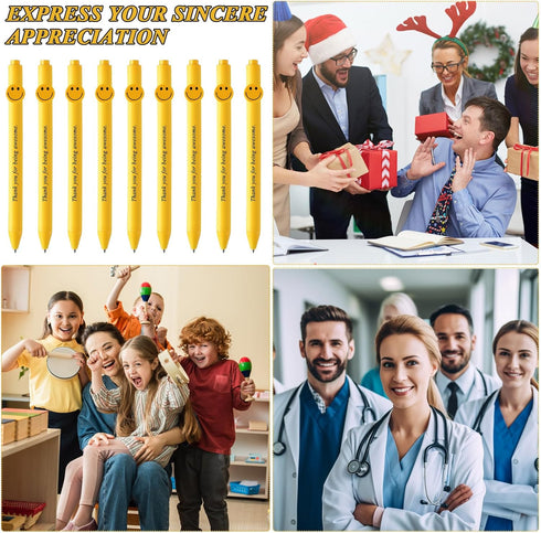 50 Pcs Employee Appreciation Gifts Inspirational Pens Motivational Quotes Ballpoint Pens Smile Face Pen for Coworker Employee (Thank You)......