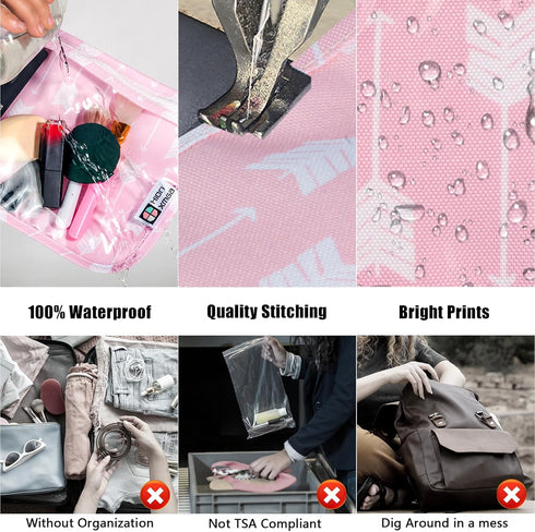 TSA Approved Toiletry Bag,Set of 3 Clear Diaper Bag Organizing Pouches Waterproof Quart Size Travel Pouch Set,Multi-purpose Diaper Organizer for M...