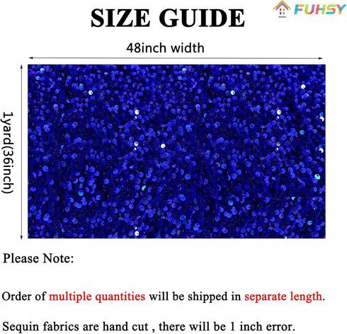 Royal Blue Sequin Fabric by The Yard Velvet Fabric 1 Yard Glitter Sequin Velvet Fabric with Embroideried Sequins Decoratived Fabric for Wedding Bi...