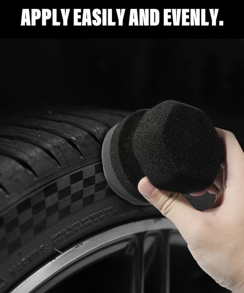 2 Pieces Tire Shine Applicator,Tire Dressing Applicator Washable Tire Cleaner Sponge Dressing Pad,Car Detailing Foam Sponge Tool,Tire Sponge Appli...