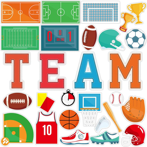Sports Cutouts Sport Balls Paper Classroom Bulletin Board Decorations Sports Themed Birthday Party Supplies for Toddler Kids Students Classroom...