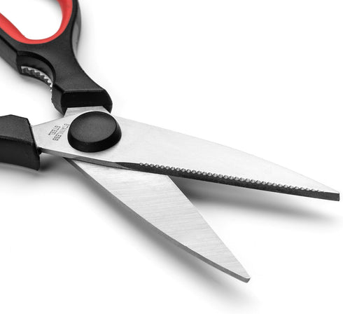 Ultra Sharp Kitchen Scissors for Food - Heavy Duty, Serrated Stainless Steel Shears (Set of 2)...