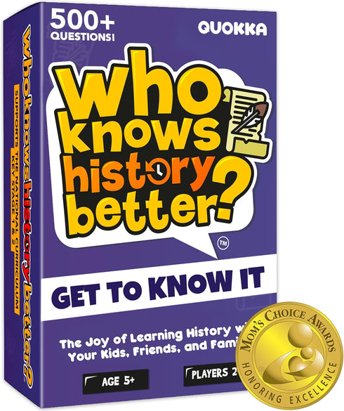 QUOKKA History Trivia Family Game - Card Board Game for Kids Ages 8-12 & Adults - Educational Questions | Easy to Learn | Fast Paced - Fun Learnin...