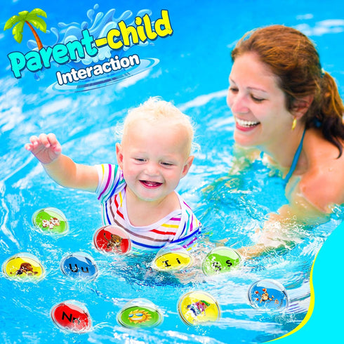 Bath Toys for Kids - 26 PCS Float & Find Alphabet Bubbles Baby Pool Toys for Toddlers 1-3,Water Table Bathtub Kids Party Toy,Preschool Learning To...