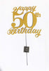 50th Birthday Cake Topper, Birthday Party Decorations with Premium Gold Glitter...