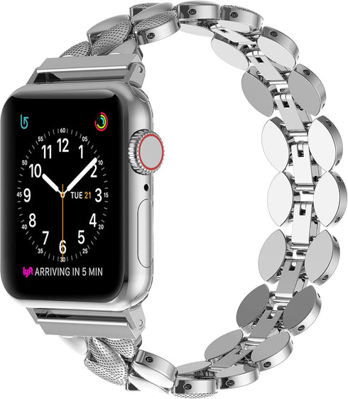 Moolia Elegant Metal Strap Compatible with Apple Watch Band 38mm 40mm 41mm 42mm Metal Fashion Women Replacement Strap Bracelet for iWatch Series 1...