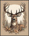 Posterizer 1 pcs- A deer with nature background-Art for Animal Lovers-Floral Botanical Art- Gift for Men Women Entrepreneur Teens-Living Room Bedr...